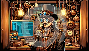Programmer sitting at a computer