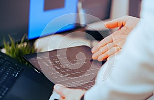 Programmer tablet code analysis software development workspace