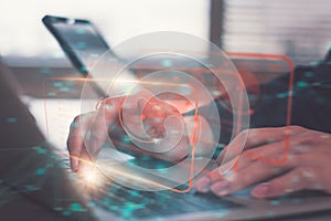 Programmer technical IT service support,check alert visual sign icon computer,data software caution warning sign caution