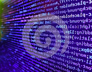 Programmer Typing New Lines of HTML Code. Programming code screen of software developer. Information technology website coding