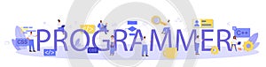 Programmer typographic header. Idea of working on the computer