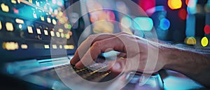 Programmer using a laptop computer. Cloud Computing Server Farm System Administrator working on cyber security for IaaS