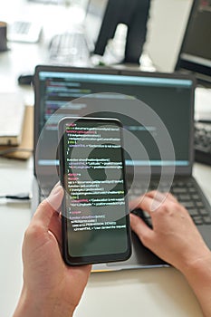 Programmer using smartphone to install software program