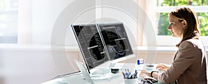 Programmer Woman Coding On Computer