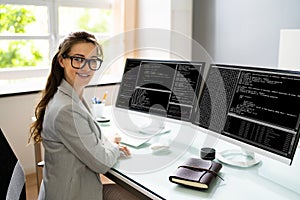 Programmer Woman Coding