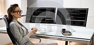 Programmer Woman Coding