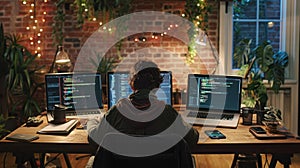 A programmer at work. AI generated