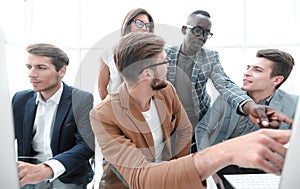 Programmer working in a software developing company office