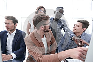 Programmer working in a software developing company office