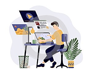 Set of programmers working