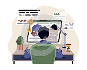 Set of programmers working