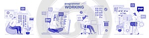 Programmer working web illustrations
