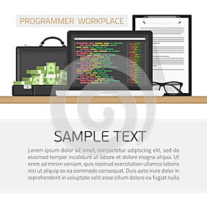 Programmer workplace concept.