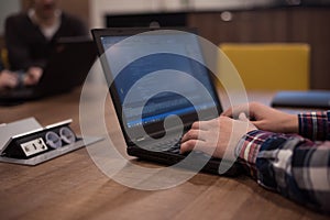 Programmer writing programming code