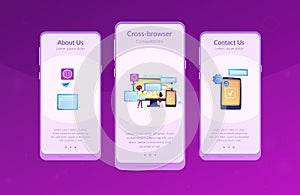 Cross-browser compatibility app interface template. photo