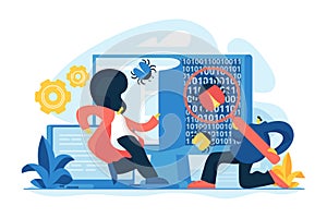 Software testing concept vector illustration