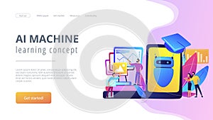 Chatbot self learningconcept landing page.