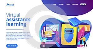 Chatbot self learningconcept landing page.