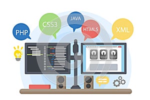 Programmers computer illustration.