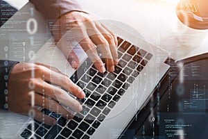 Programmers and cyber security technologies design websites and security.