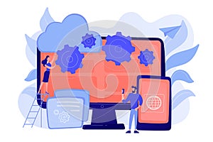 Cross-platform programming concept vector illustration.