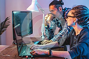 Programmers are developing software by working with software code together. Modern job of web ux Designer