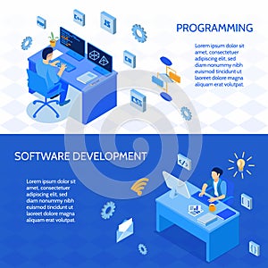 Programmers Isometric Banners