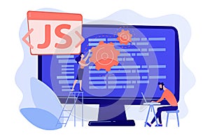 JavaScript concept vector illustration.