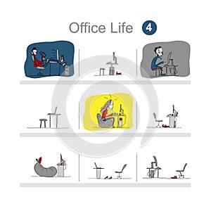 Programmers at work, office life, sketch for your design