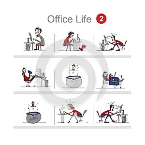 Programmers at work, office life, sketch for your design