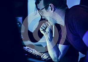 Programmers working on computer program