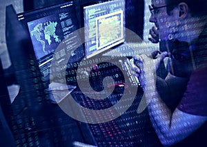 Programmers working on computer program