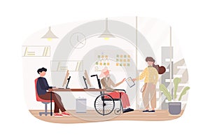 Programmers working at office modern flat concept