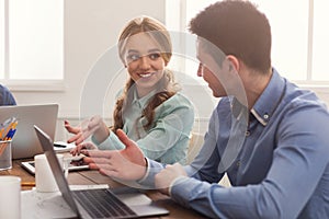 Programmers working in software developing company