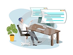 Programmers working vector