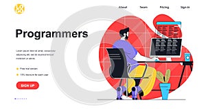 Programmers working web banner concept.