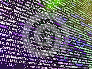 Programming code abstract background screen of software. Python programming developer code. Programming Coding with editor