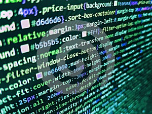 Programming code abstract screen of software developer. Binary computer code background, abstract. Developing programming binary