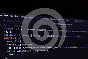 Programming code abstract screen of software developer. Computer script