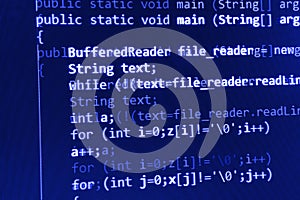 Programming code abstract screen of software developer.