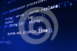 Programming code abstract screen of software developer.