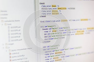 Programming code abstract screen of software developer