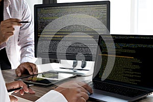 Programming code abstract technology background Developer programming and coding technology  software developer and Computer
