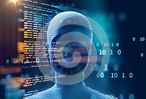 Programming code abstract technology background of software developer and Computer script