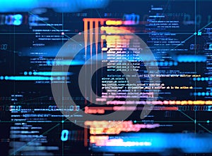 Programming code abstract technology background of software developer and Computer script