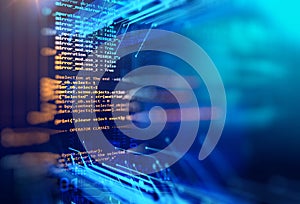 Programming code abstract technology background