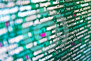 Programming code abstract technology background of software developer and Computer script. Data bits computer bits, shadow and