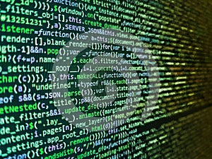 Programming code abstract technology background of software developer and Computer script. PHP development, software site code.
