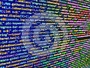 Programming code abstract technology background of software developer and Computer script. Script on computer with source code.