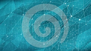 Programming code and binary connected exploring science of binary digits, programming language, and data management for enhanced
